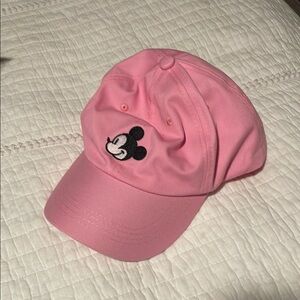 Pink Cap with Mickey Mouse Embroidery